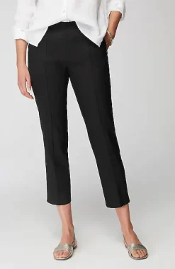 Pintucked Linen-Stretch Slim-Leg Pants | Jjill
