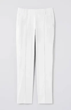 Pintucked Linen-Stretch Slim-Leg Pants | Jjill