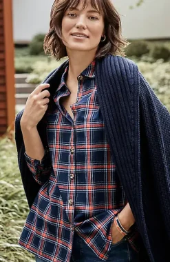 Plaid Button-Front Tunic | Jjill