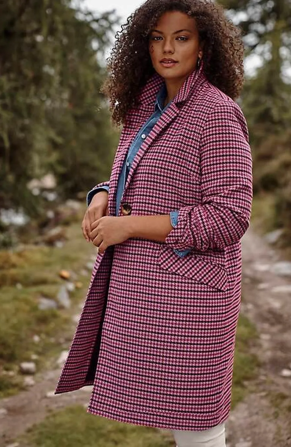 Plaid Notched-Collar Jacket | Jjill