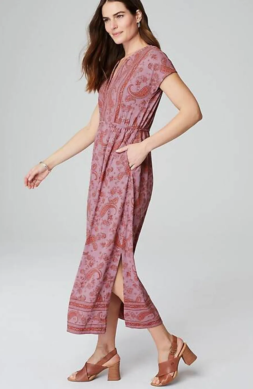 Pure Jill Border-Print Maxi Dress | Jjill