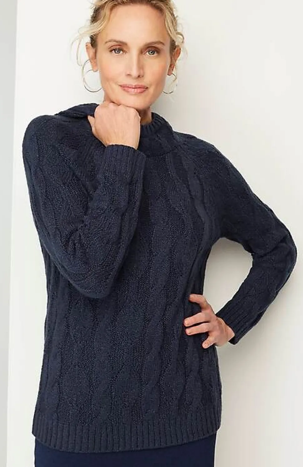 Pure Jill Cable Hooded Sweater | Jjill