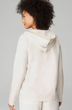 Pure Jill French Terry Embroidered-Hood Pullover | Jjill