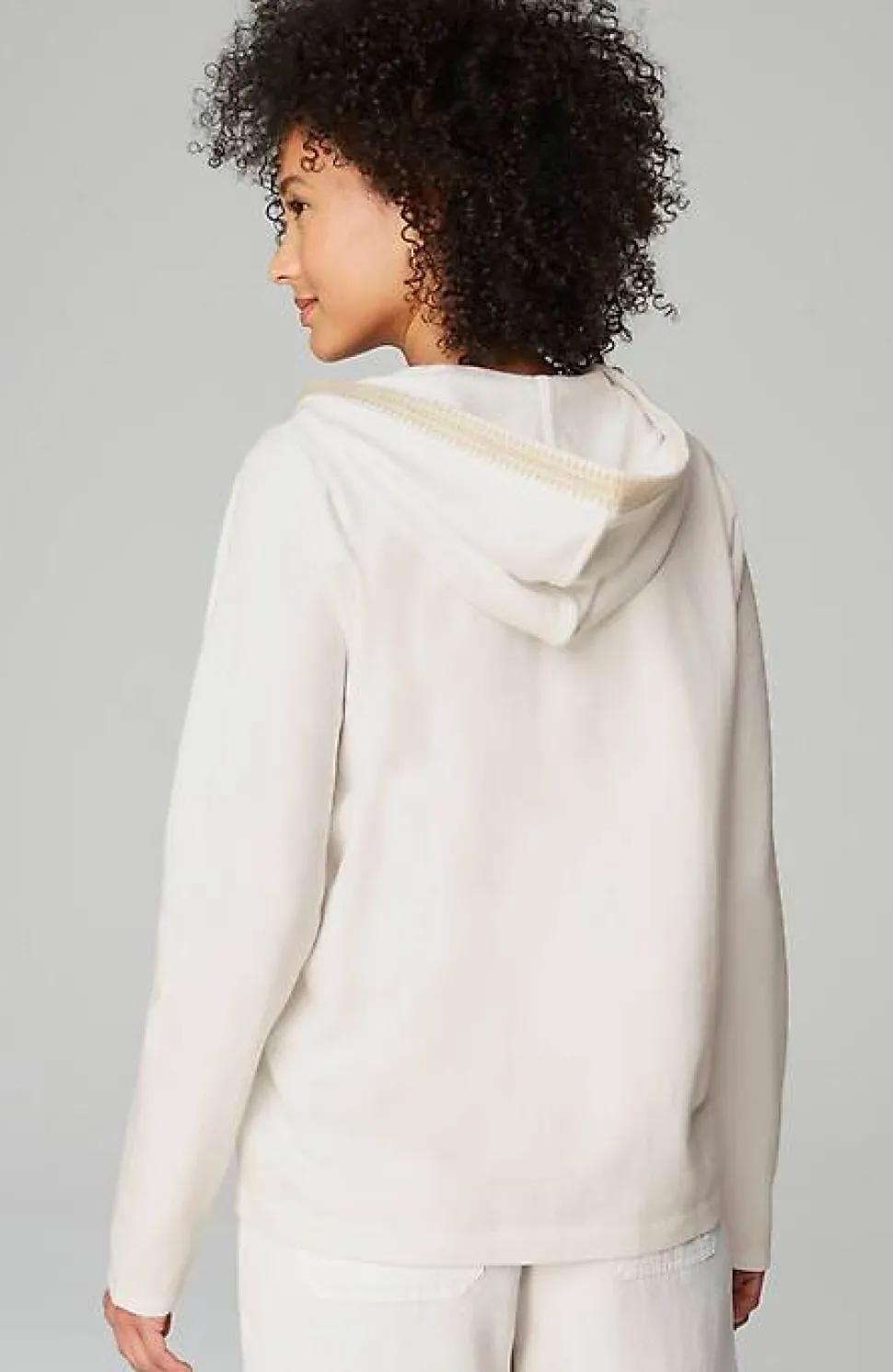Pure Jill French Terry Embroidered-Hood Pullover | Jjill
