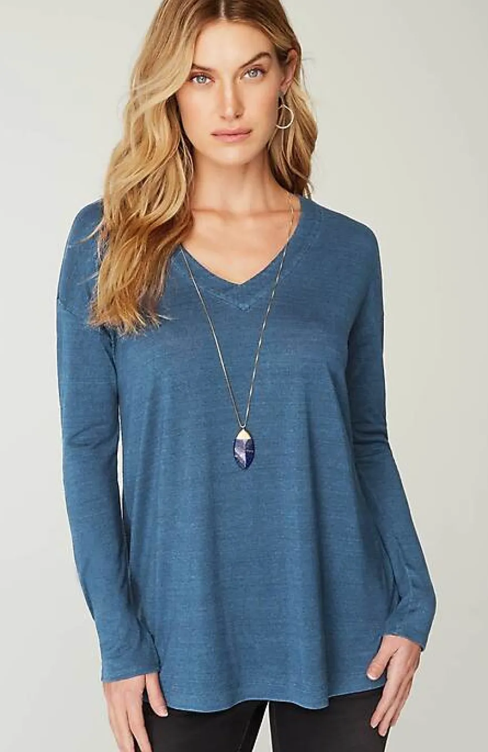 Pure Jill Indigo-Jersey Relaxed Top | Jjill