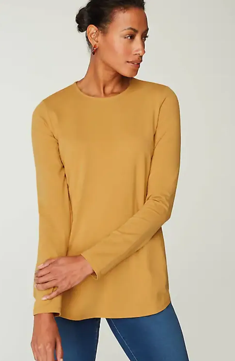Pure Jill Long-Sleeve Shirttail Tee | Jjill