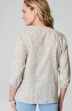 Pure Jill Organically Grown Cotton Buttoned Top | Jjill