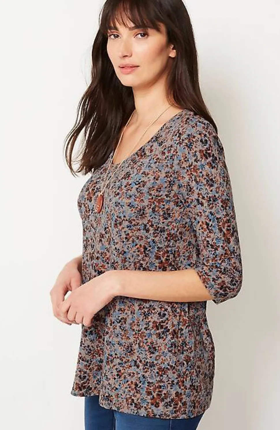 Pure Jill Printed Soft-V-Neck Top | Jjill