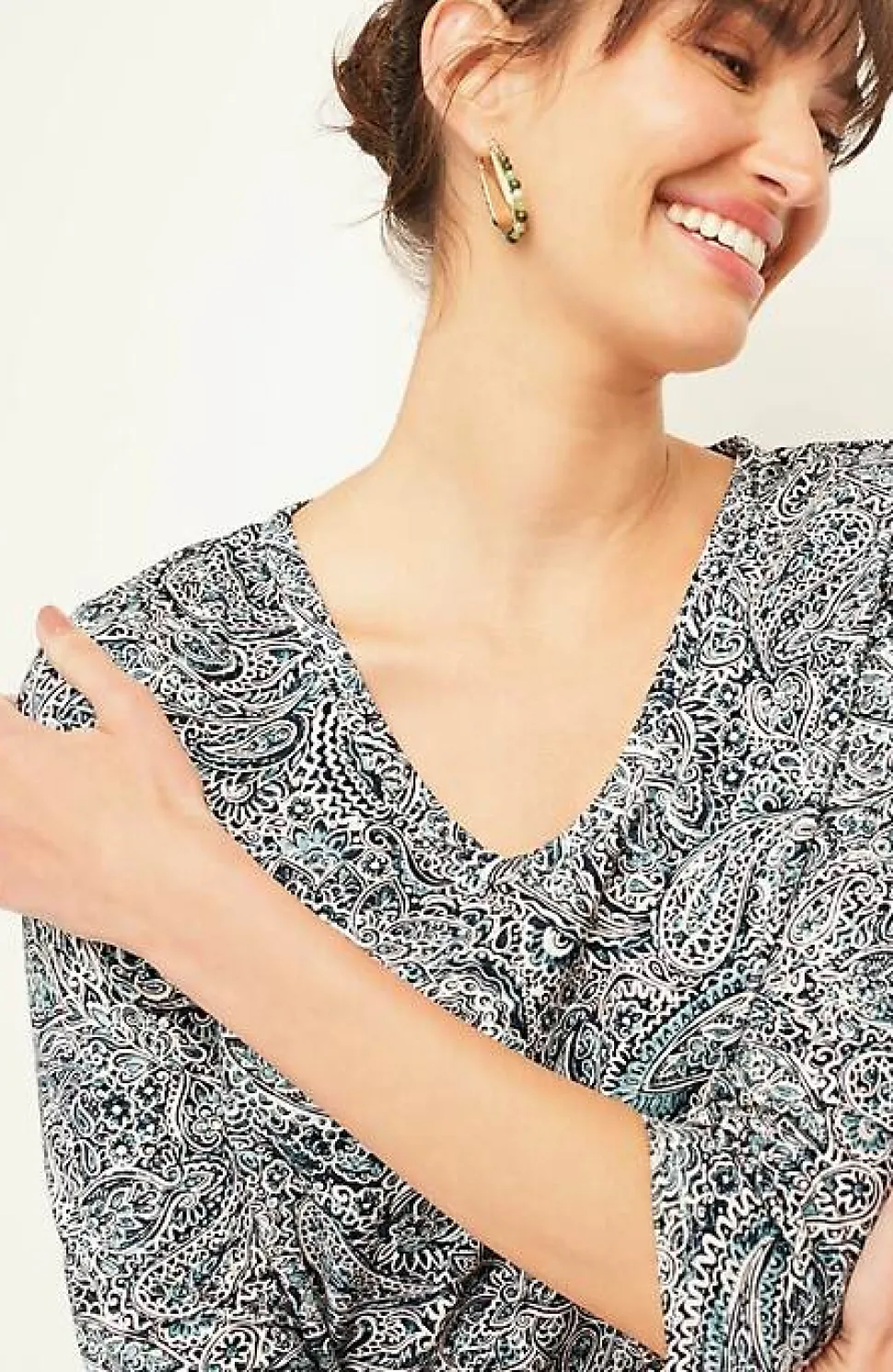 Pure Jill Printed Soft-V-Neck Top | Jjill