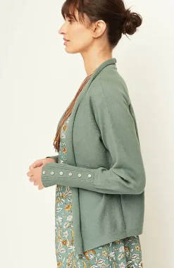 Pure Jill Ribbed Button-Cuffed Cardi | Jjill