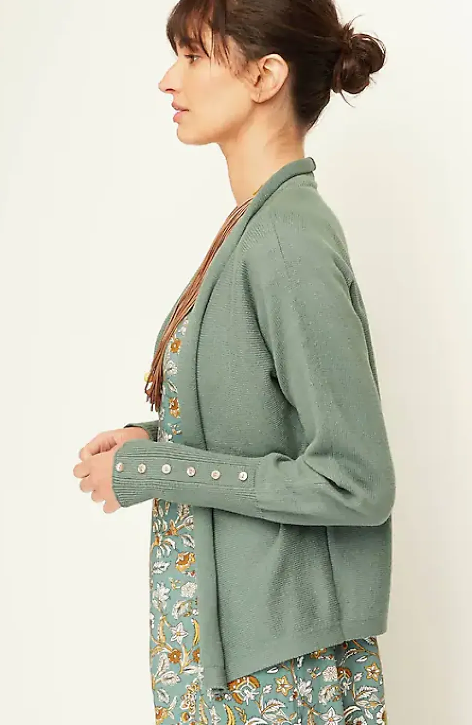 Pure Jill Ribbed Button-Cuffed Cardi | Jjill