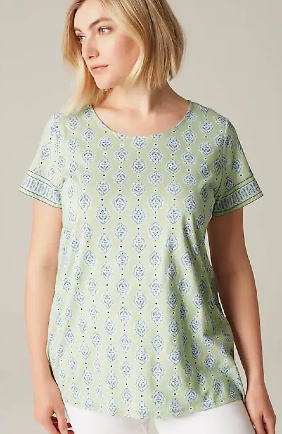 Pure Jill Scoop-Neck Elliptical Tee | Jjill