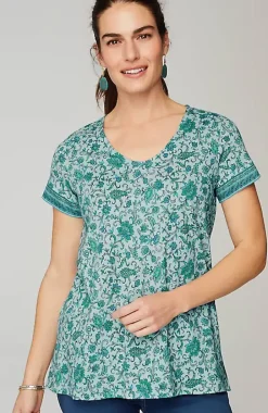 Pure Jill Side-Slit Elliptical Tee | Jjill