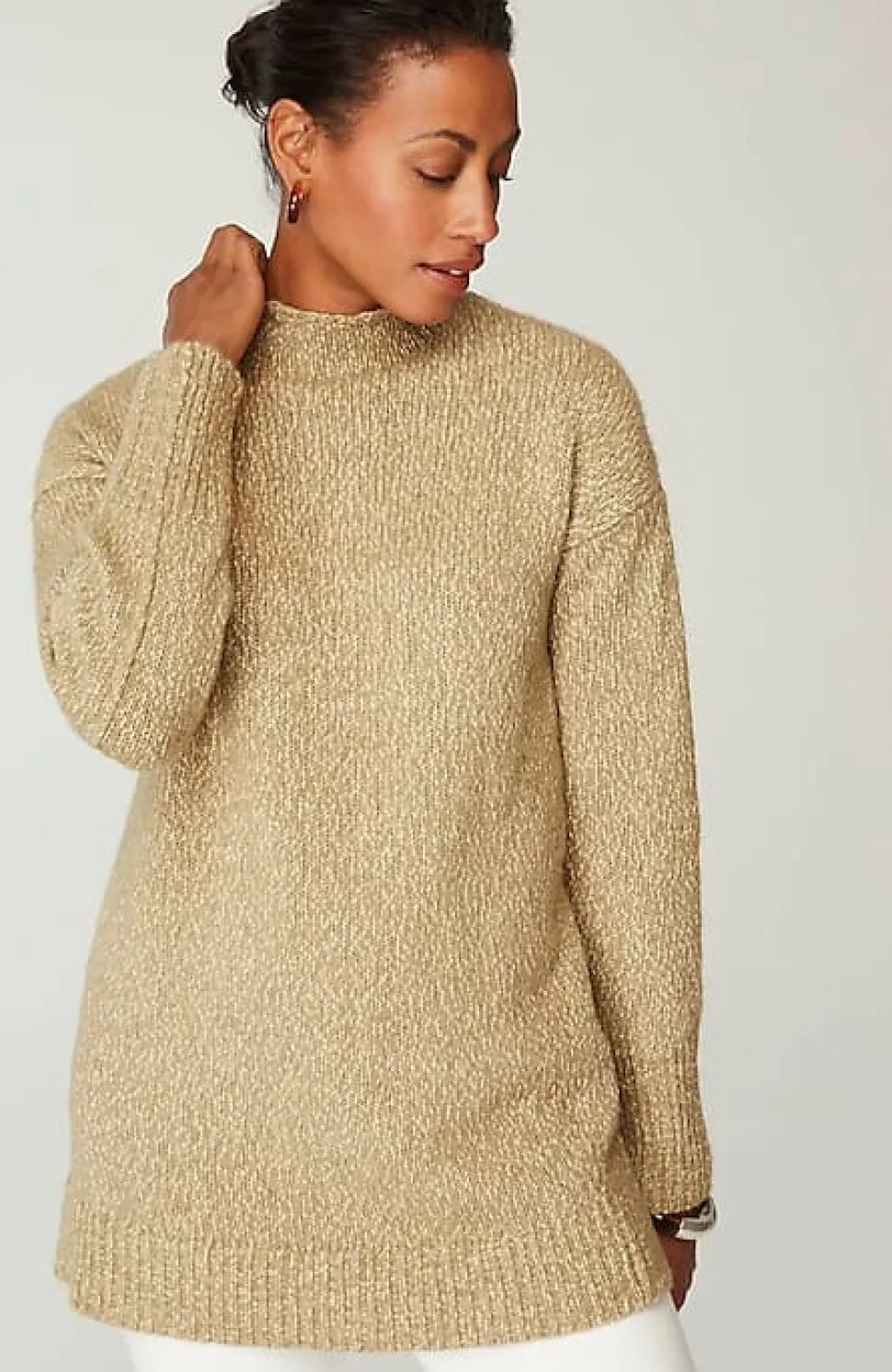 Pure Jill Slub-Textured Seamed Sweater | Jjill