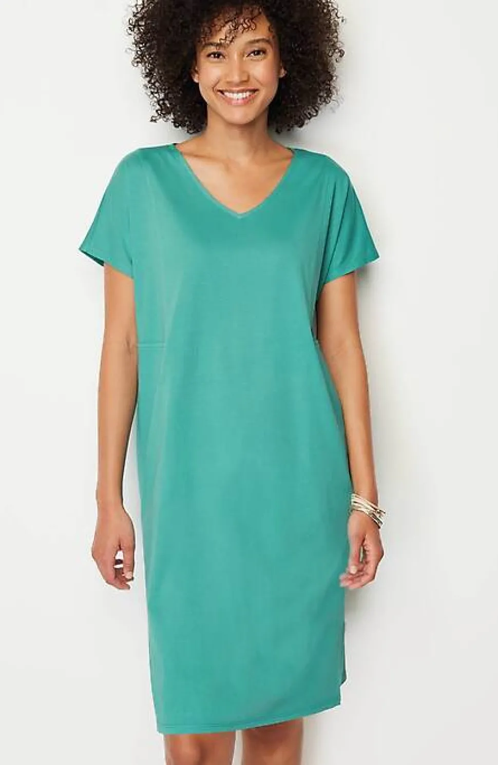 Pure Jill Soft-V-Neck T-Shirt Dress | Jjill