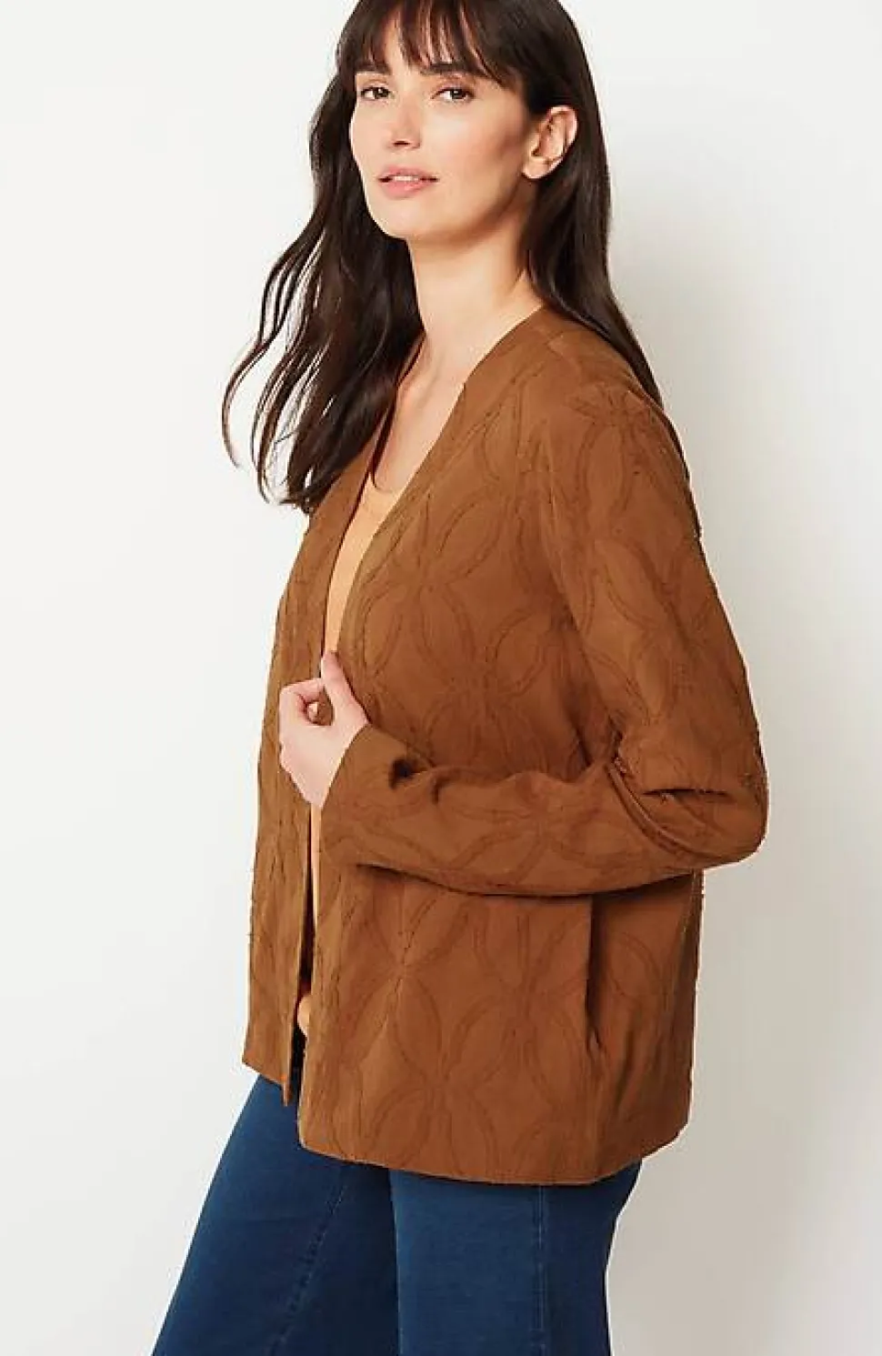 Pure Jill Textured Clip-Jacquard Jacket | Jjill