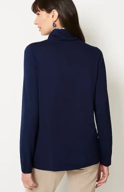 Pure Jill Tranquility Fleece Whipstitched Top | Jjill