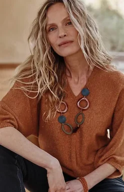 Pure Jill Tweed Double-V Sweater | Jjill
