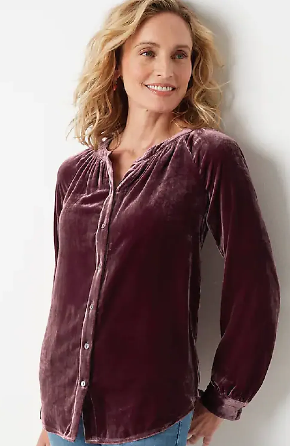 Rayon U0026 Silk Velvet Blouse | Jjill
