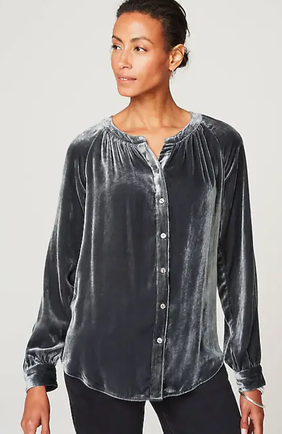 Rayon U0026 Silk Velvet Blouse | Jjill