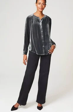 Rayon U0026 Silk Velvet Blouse | Jjill