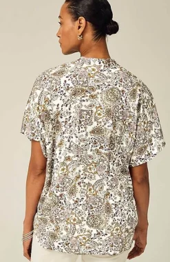 Relaxed Printed Satin Top | Jjill