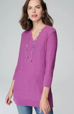 Slub Rib-Trimmed Sweater Tunic | Jjill