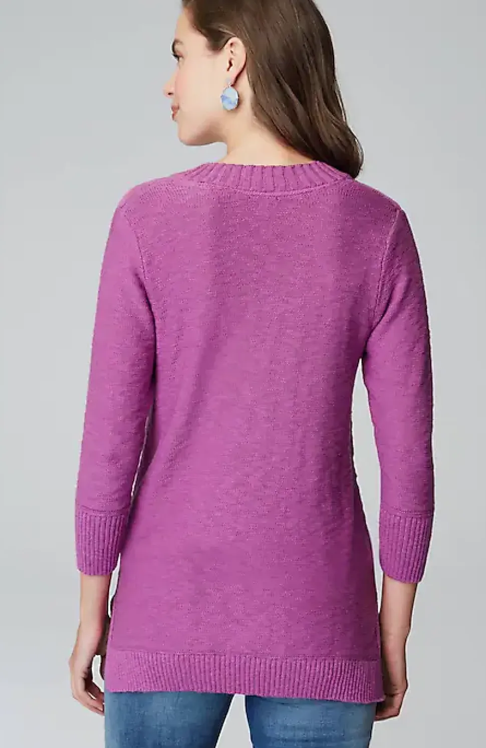Slub Rib-Trimmed Sweater Tunic | Jjill