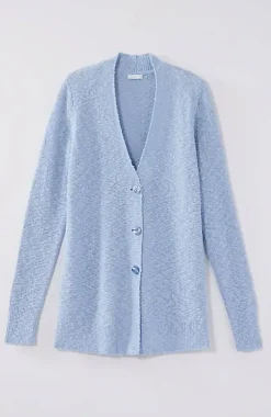 Slub-Textured Button-Front Cardi | Jjill