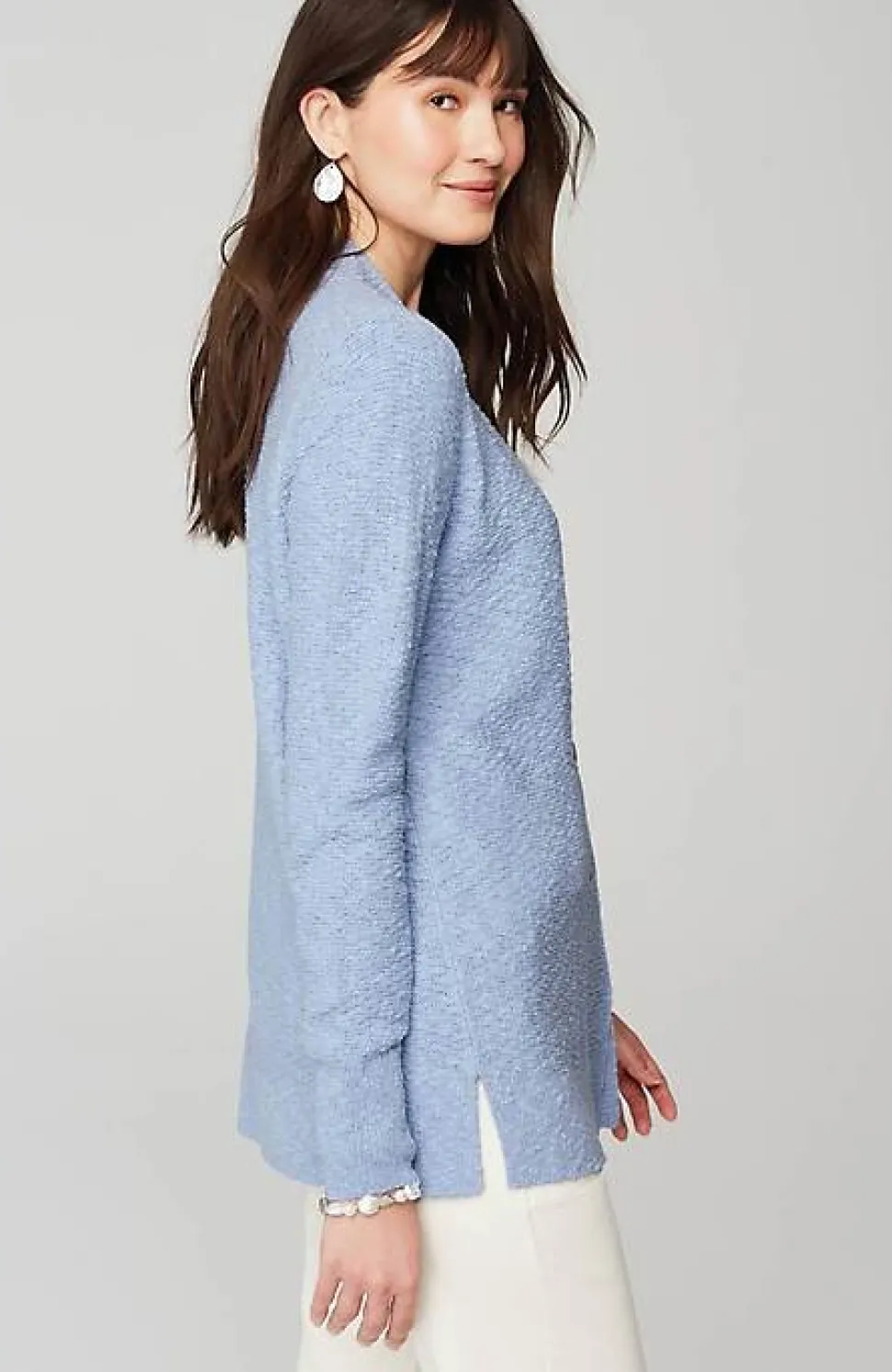 Slub-Textured Button-Front Cardi | Jjill