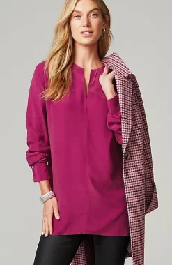 Smocked Split-Neck Tunic | Jjill