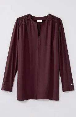 Smocked Split-Neck Tunic | Jjill