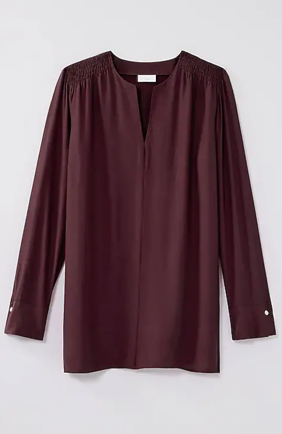 Smocked Split-Neck Tunic | Jjill