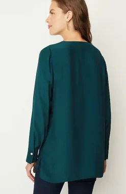 Smocked Split-Neck Tunic | Jjill