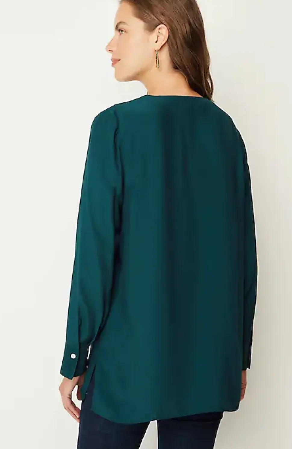 Smocked Split-Neck Tunic | Jjill