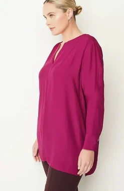 Smocked Split-Neck Tunic | Jjill