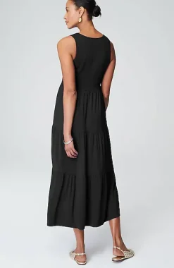 Smocked Tiered Midi Dress | Jjill