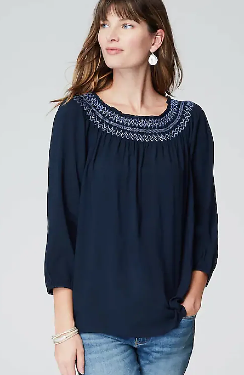 Smocked Two-Way A-Line Top | Jjill