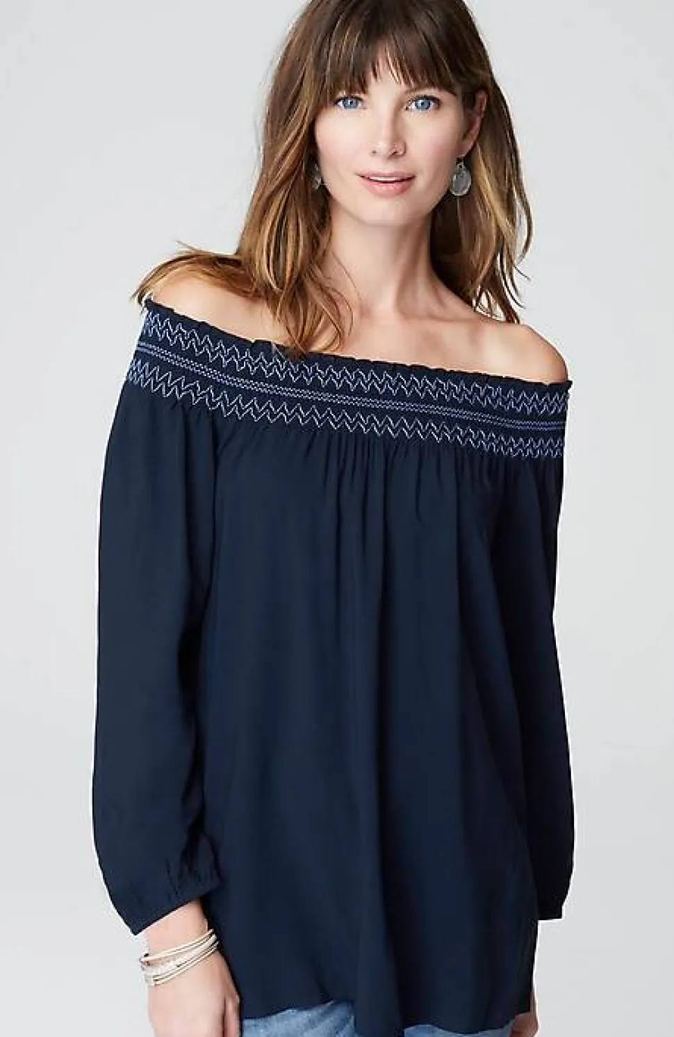 Smocked Two-Way A-Line Top | Jjill