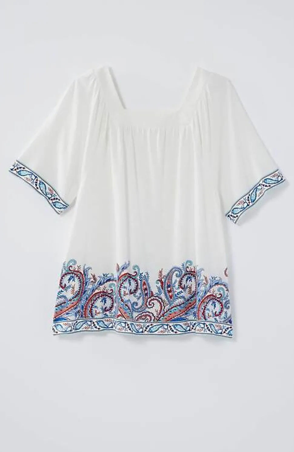 Square-Neck Elbow-Sleeve Top | Jjill