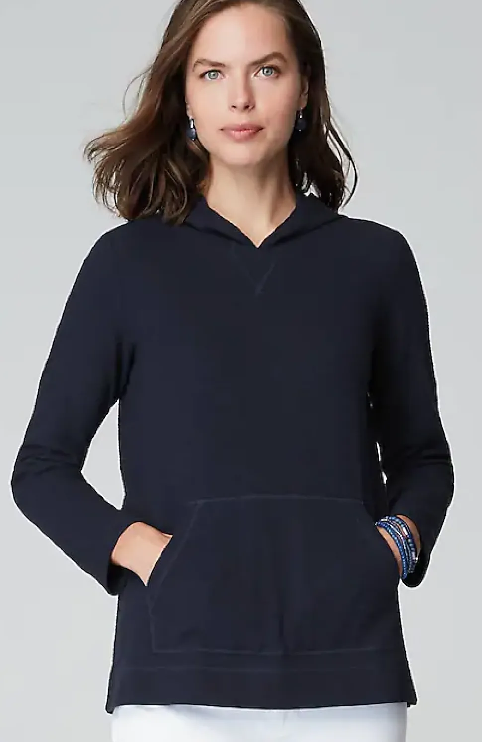 Textured-Cotton Hoodie | Jjill