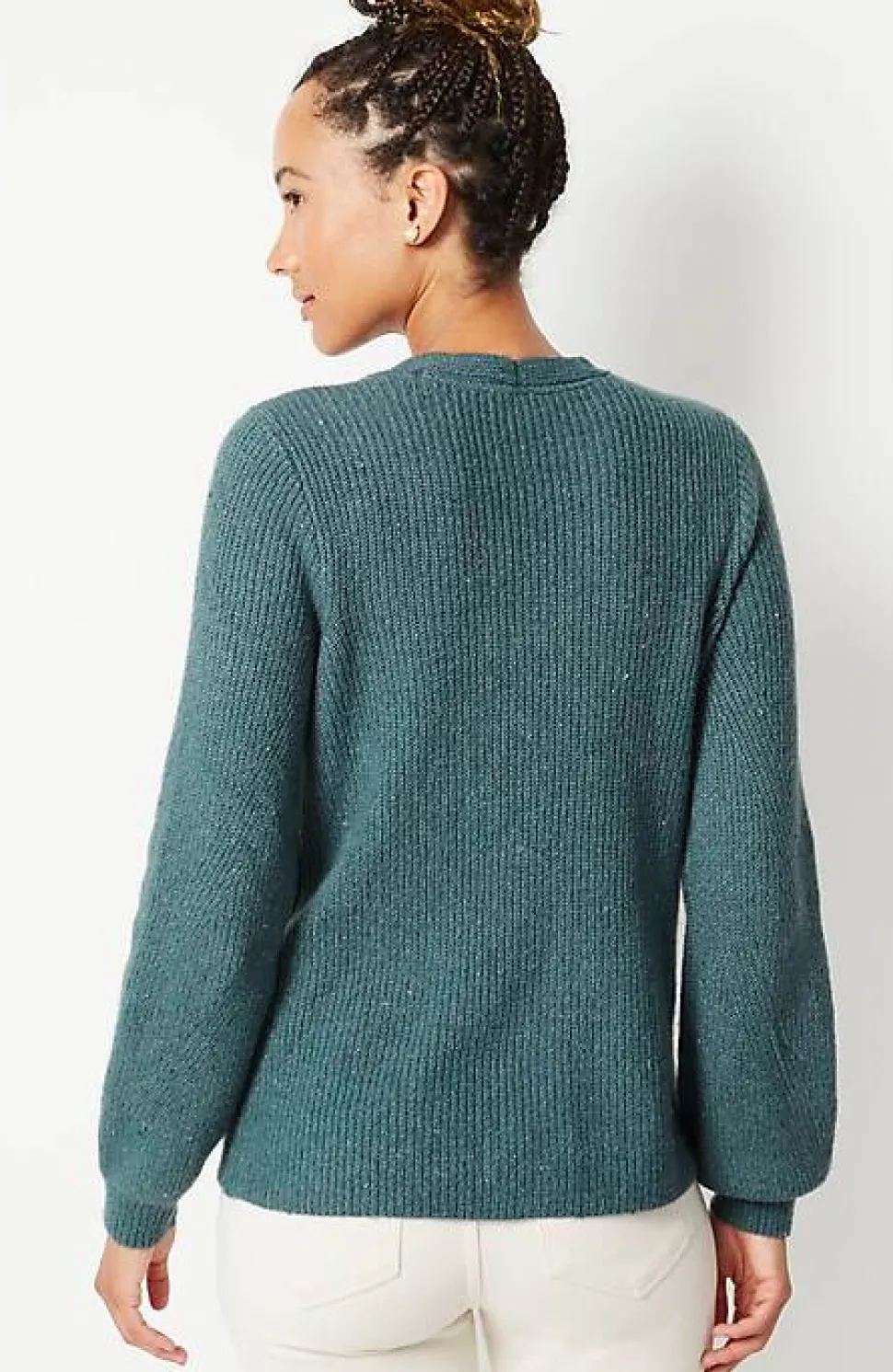 Tweed V-Neck Sweater | Jjill