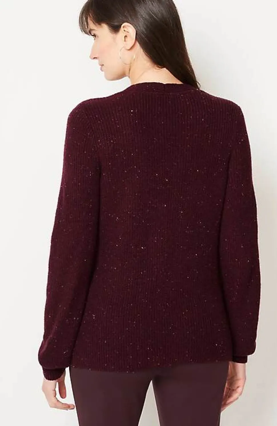 Tweed V-Neck Sweater | Jjill