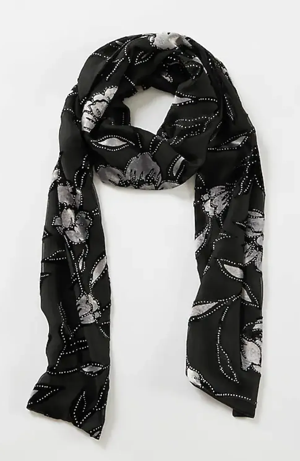 Velvet Burnout Metallic-Printed Scarf | Jjill