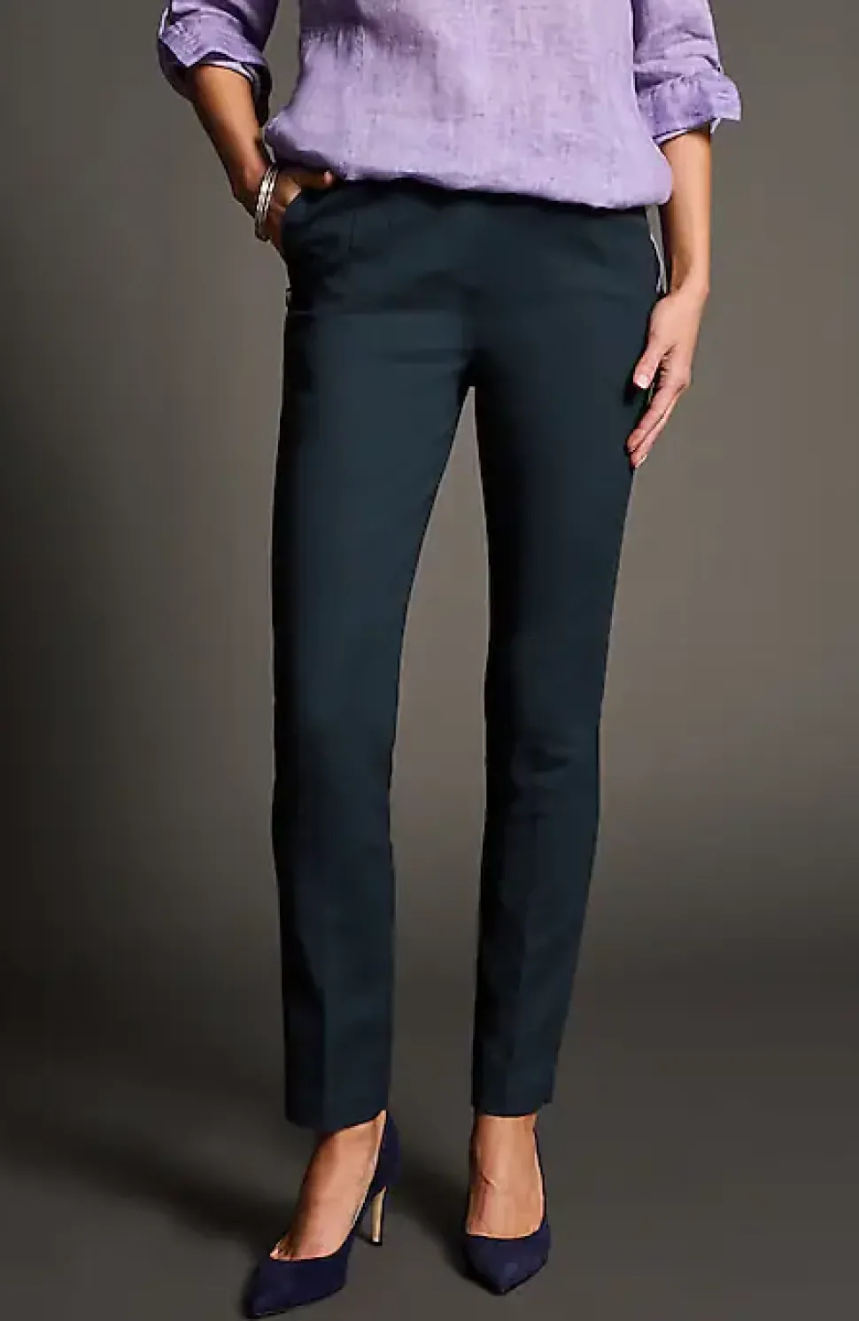 Versatile Cotton-Stretch Slim-Leg Pants | Jjill