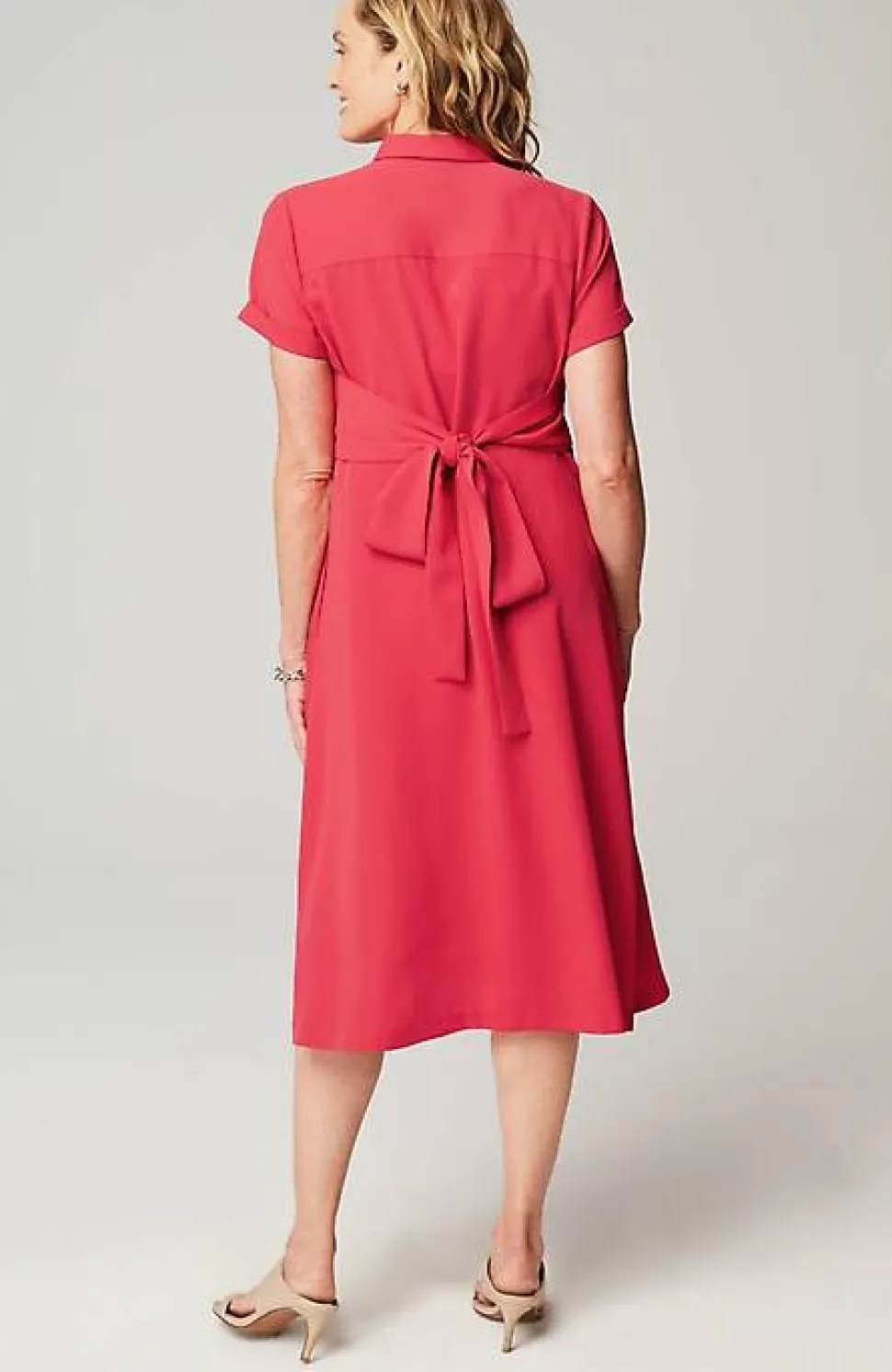 Wearever Button-Front Belted Shirtdress | Jjill