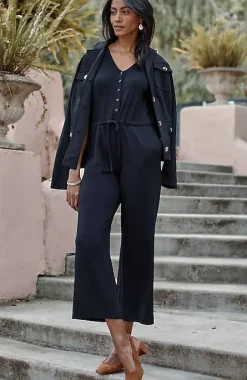 Wearever Button-Front Jumpsuit | Jjill
