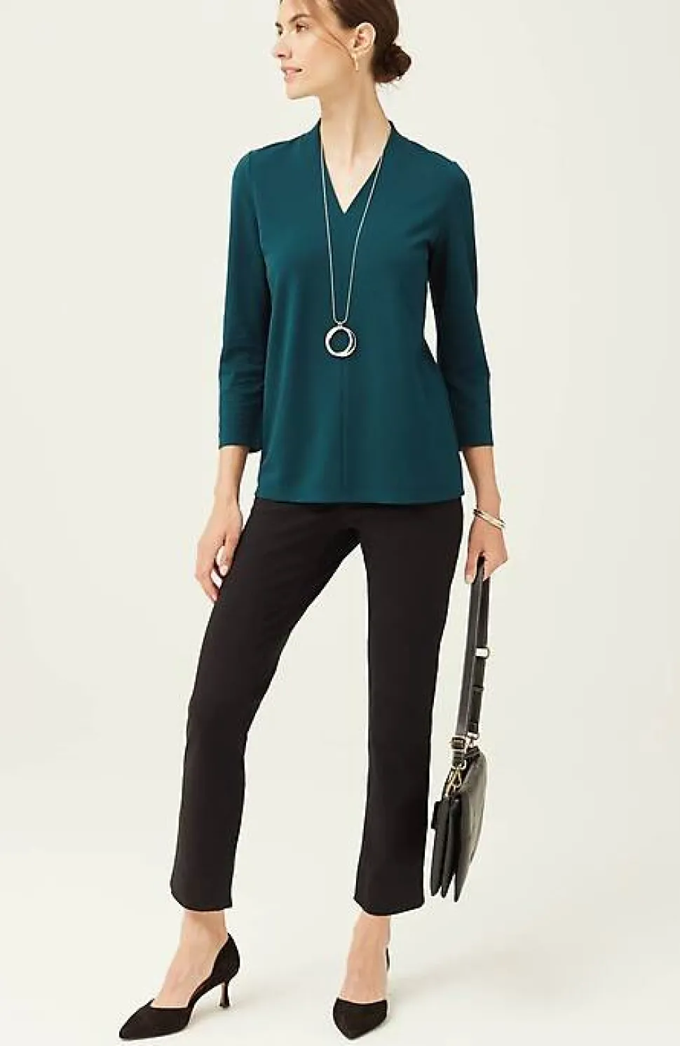 Wearever Double-Face Jersey V-Neck Top | Jjill