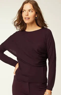 Wearever Draped-Overlay Merino Sweater | Jjill