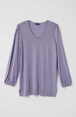 Wearever Silk-Blend Blouson-Sleeve Sweater | Jjill